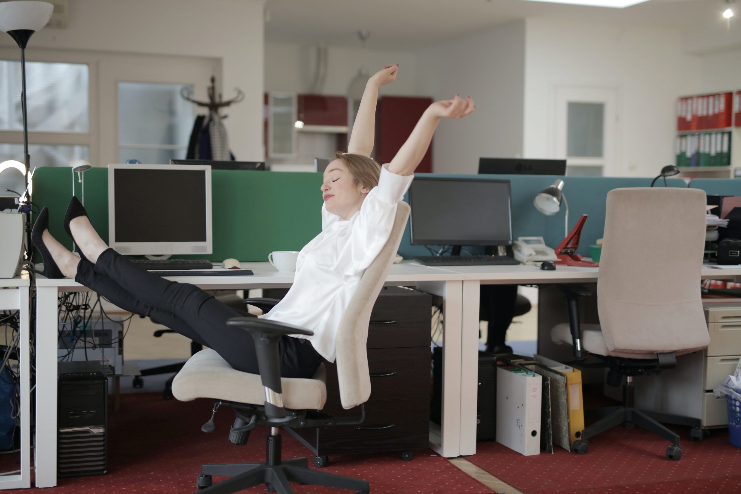 woman-stretching-at-work